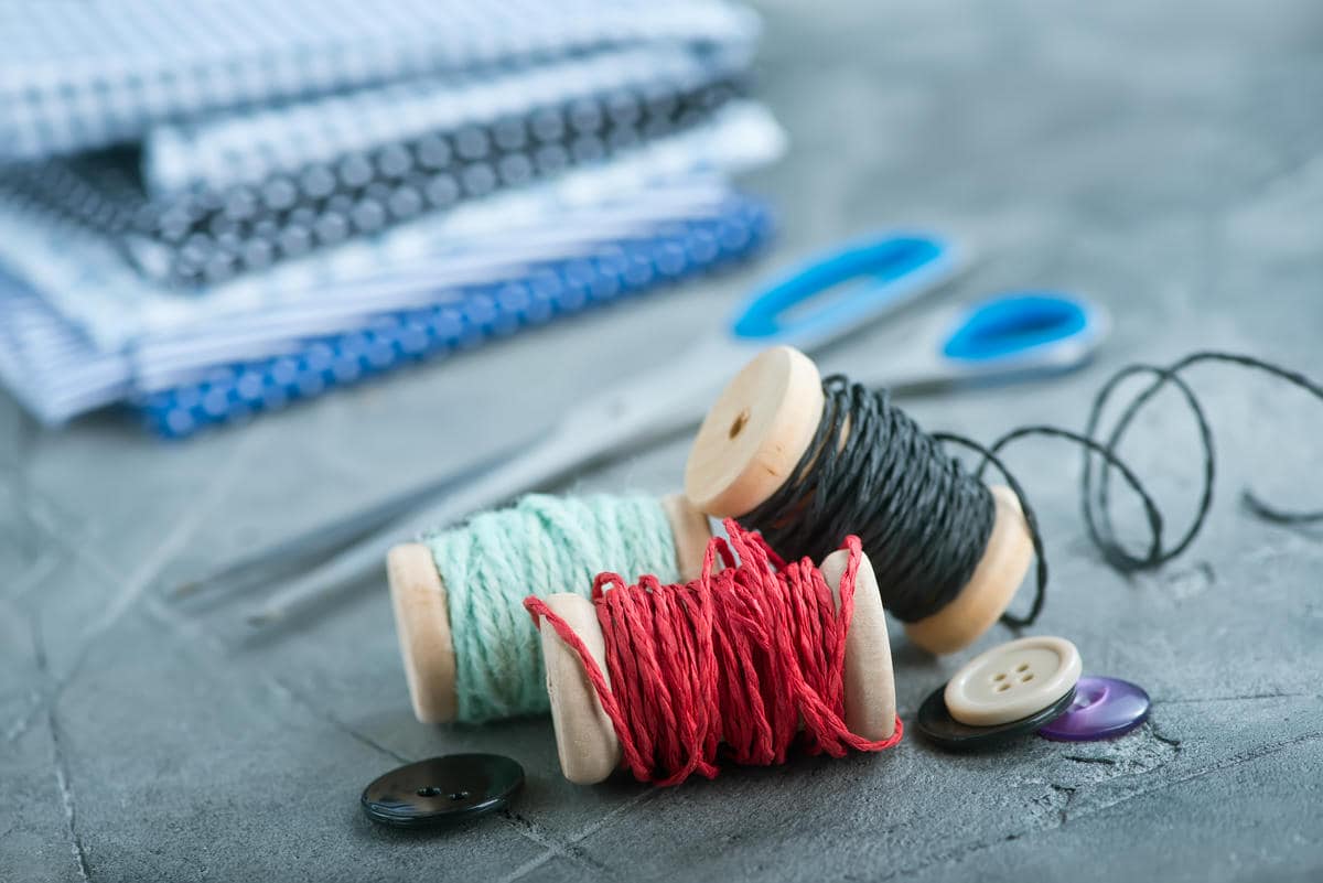 A variety of ribbons, zippers, and sewing materials at SHCK Singapore